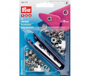 Set capse metalice 'Jersey' 10 mm finisaj argintiu - Prym 390107